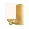 Z-Lite Soledad Wall Sconce, 1-Light, 4.5 In.W x 6 In.L x 7.5 In.H, Brushed Gold/White 485-1S-BG - alternate 1